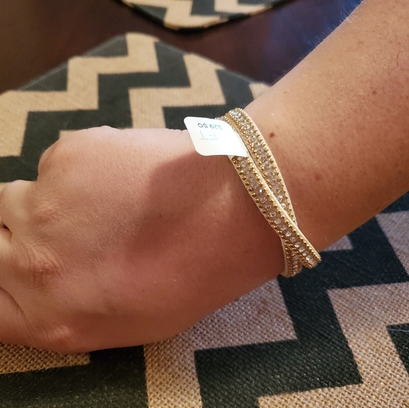 NWT Loft Leather Sparkle Wrap Bracelet - Picture 2 of 2